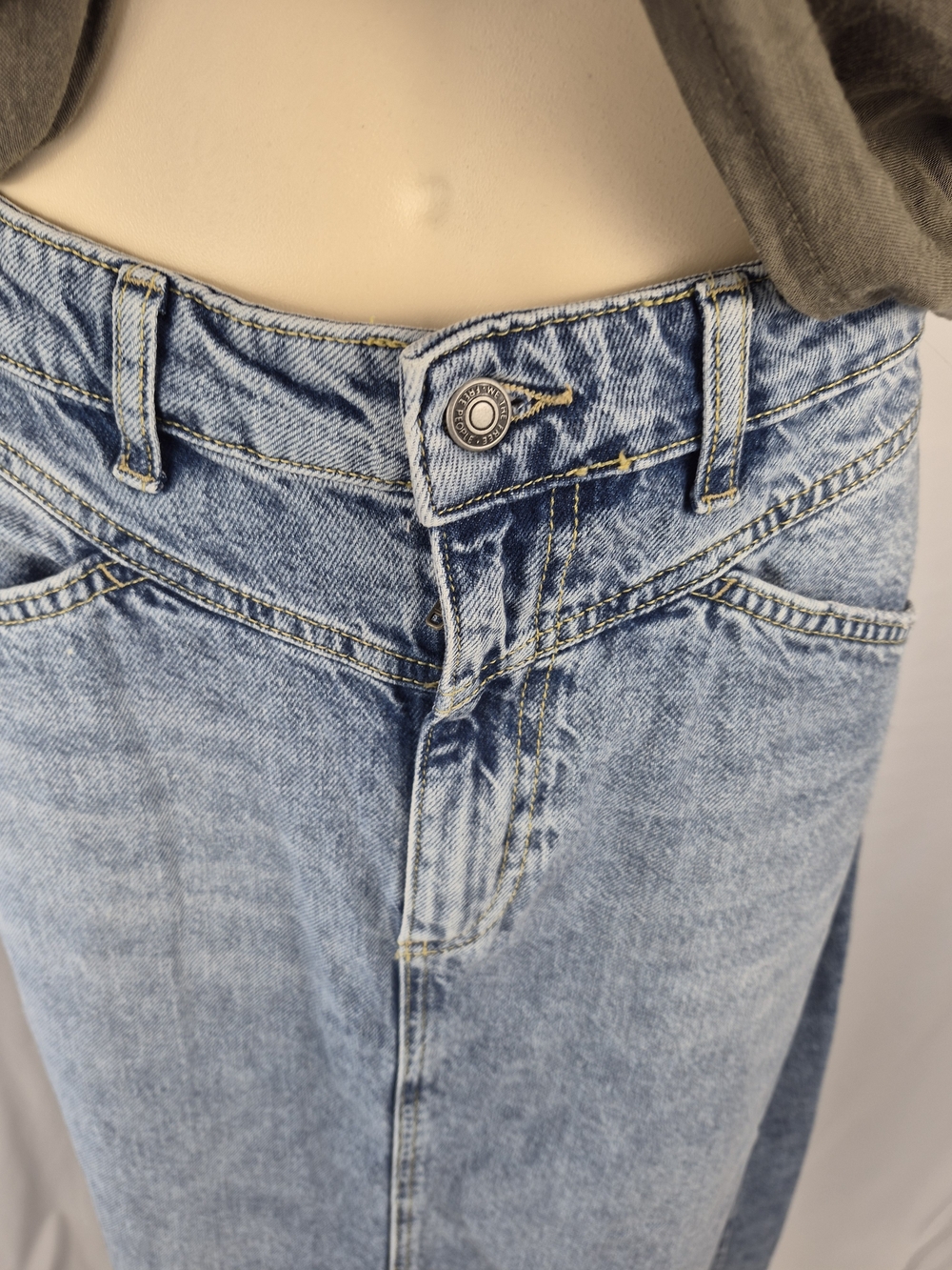 We The Free Washed Light Blue Denim Maxi Skirt - Picture 3 of 8